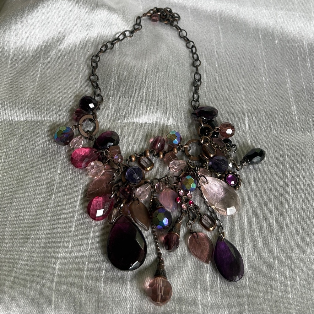 Vintage Chunky Teardrop Bead Boho Necklace Fairycore Necklace Primitive